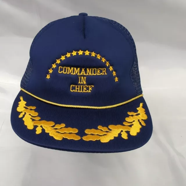 Vintage Commander In Chief Trucker Cap Mesh Snapback Hat Scrambled Eggs Rope