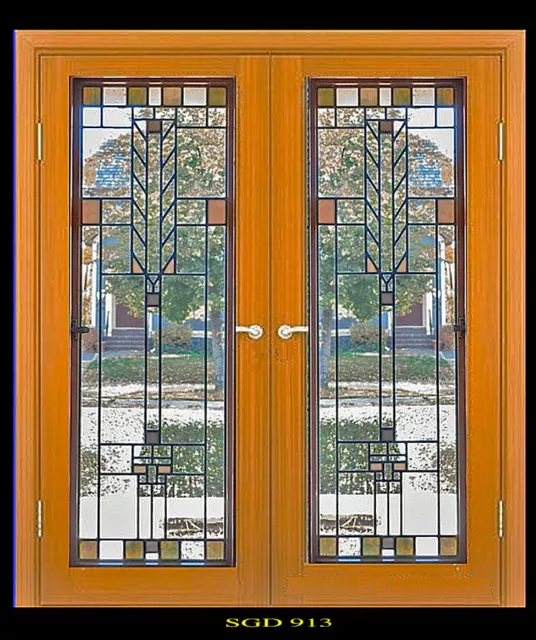 Beautiful Interior doors  Frank Lloyd wright style glass. WoW