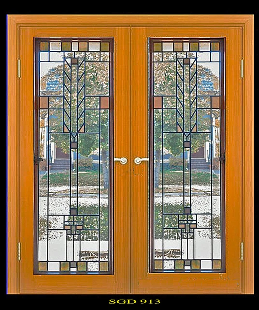 Beautiful Interior doors  Frank Lloyd wright style glass. WoW