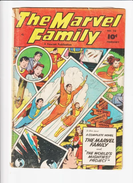 Marvel Family Comic  56 Golden Age Fawcett Captain Marvel Jr, Mary Marvel