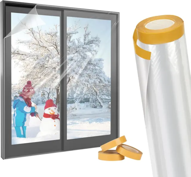 Thermo Cover Fenster-Isolierfolie1.6M X 10M - Transparente Isolierfolie Zur Wärm
