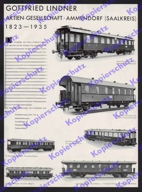 Reichsbahn Lindner AG Ammendorf Halle Wegmann Kassel Waggonfabrik Rastatt 1935!!