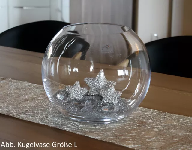 Dekoset "Silver Christmas" Kugelvase Größe XL mit Dekoelementen