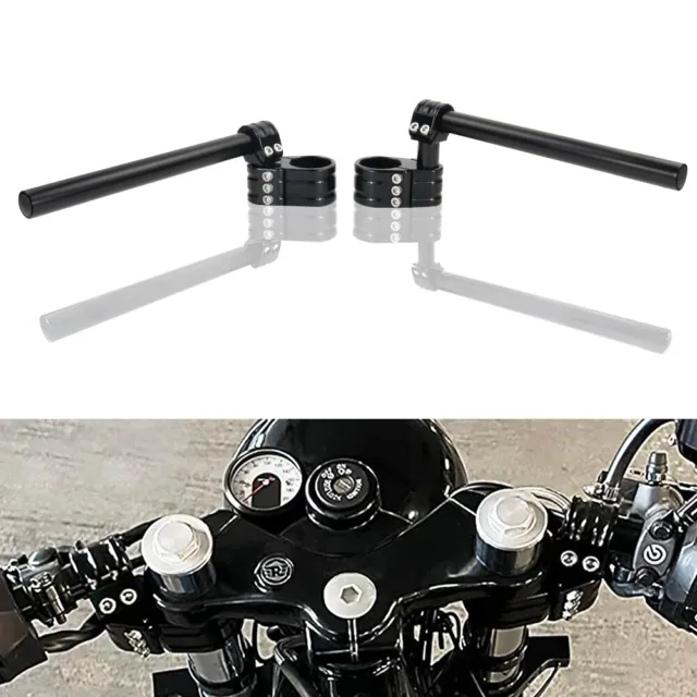 1 Pair 41mm MultiClip Clip-On Handlebar Black  Fit For Kawasaki ZX-6R 1995-1997