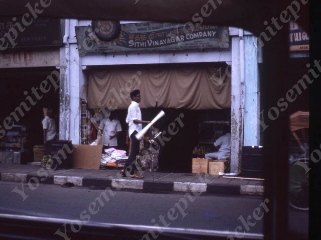 Sl68 Original slide 1967 Indonesia downtown stores 507a