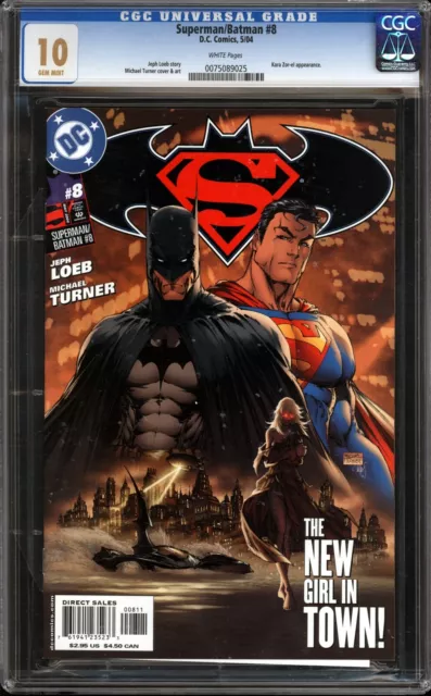 Only 1! - SUPERMAN/BATMAN #8 CGC 10 WP - GEM MINT - 1st App - Not 9.9 9.8 SCARCE