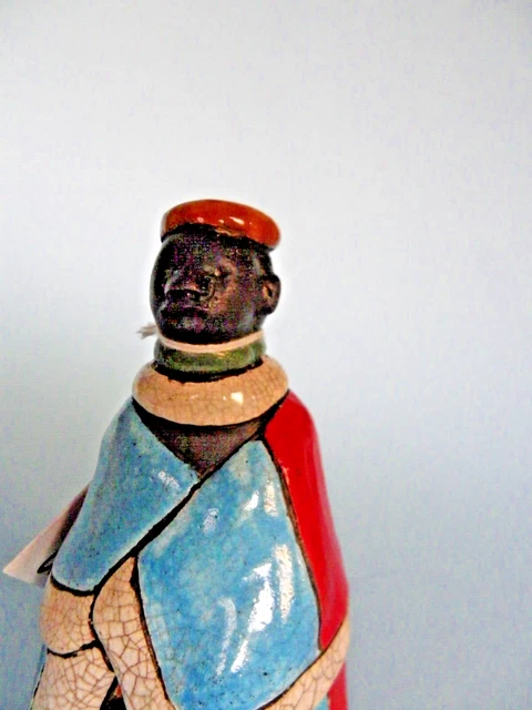 Raku Crazy Clay Studio handgefertigte Figur Südafrika Gerhard de Beer 9" Neu 2