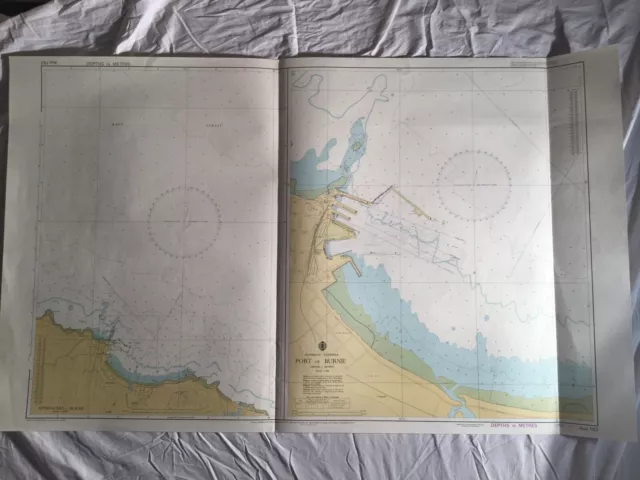 Genuine Vintage 70s Nautical Chart. Port Burnie Tasmania Australia 2