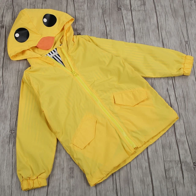 (01)summer Baby Boy Girl Duck Waterproof Cute Cartoon Hoodie Zipper Coat Outfit
