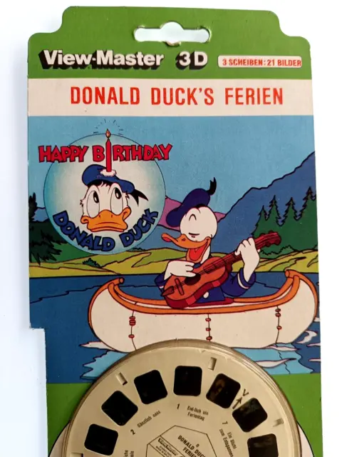 3x VIEW MASTER 3D REEL ⭐ DONALD DUCK´S FERIEN ⭐ Walt DISNEY, Stereo Bildscheiben