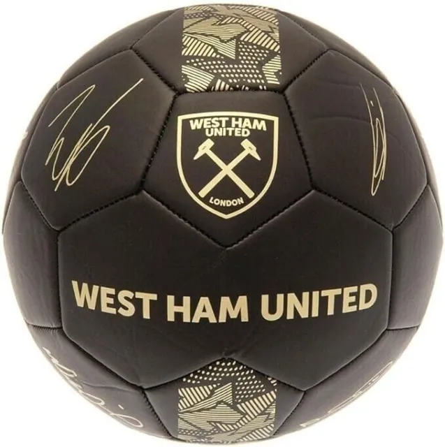 West Ham FC Football Phantom Signature Training Ball Black Size 5