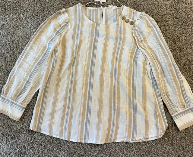 Lauren Conrad Striped Linen Shirt - Size Small