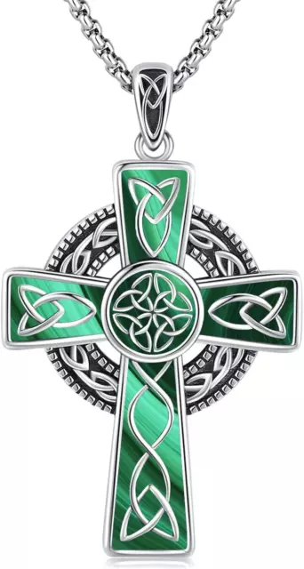 Celtic Cross Necklace 925 Sterling Silver Cross Pendant Necklace Celtic Viking I