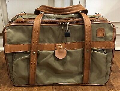 Hartmann Luggage Carry On/Computer/Briefcase Tan Nylon W/ Leather Handles