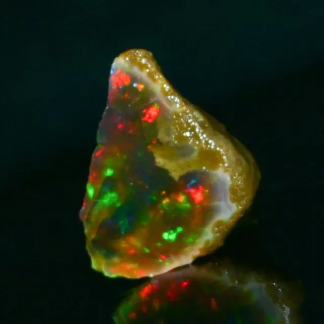 Opal Rough 17.30 Carat Natural Ethiopian Opal Raw Welo Opal Gemstone Multi Fire