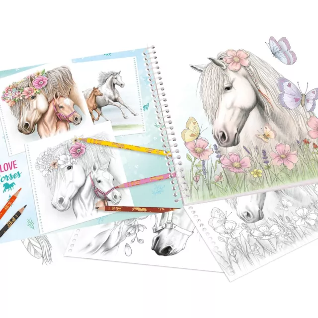 Miss Melody Special Malbuch Pferde Ponys Malbuch für Stifte und Wasserfarben NEU 3