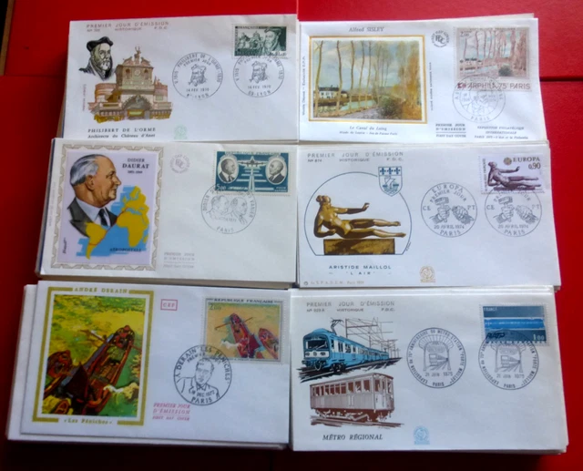 Lot De 4 Enveloppes Premier Jour P.A.C. France Année 1977 – Timbre Oblitéré FDC