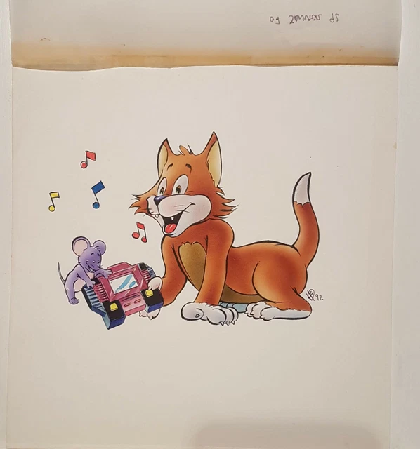 C28/24-DESSIN ORIGI-SIGNÉ-CRAYON ET AQUARELLE-CHÂTEAU D