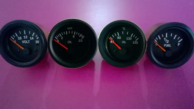Indicadores El 52 mm (4 piezas) - Barra de presión de aceite Temperatura...