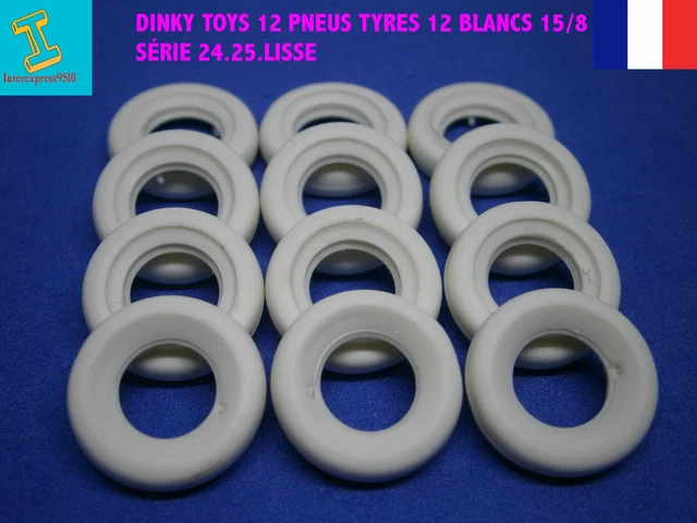 Lot De 4 Pneus Lisses Noirs Dinky Toys 15/8 - Échelle 1/43 - Série 24.25.500 - Neuf