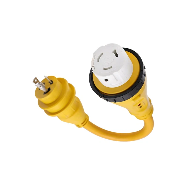 Marvine Cable Shore Power Adapter 30A L5-30P to 50A SS2-50R Dogbone 1.5Ft