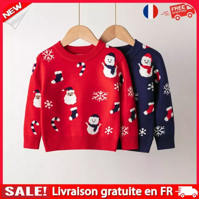 Children Christmas Style Cartoon Basic Jumpers Crochet Pullovers Vacation Outfit