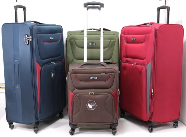 X Large Expanding Suitcase Cabin Trolley Bag 4 Wheel Luggage Travel Lightweight