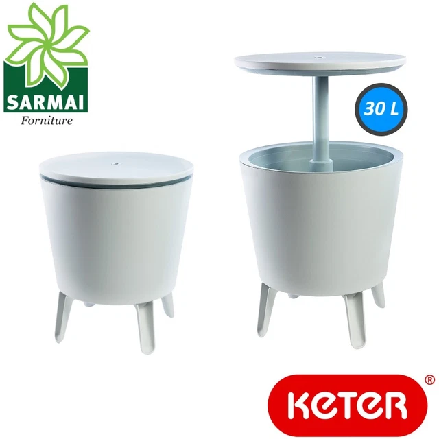Keter Cool Bar 3 in 1 Mini frigo Portaghiaccio tavolino da cocktail giardino