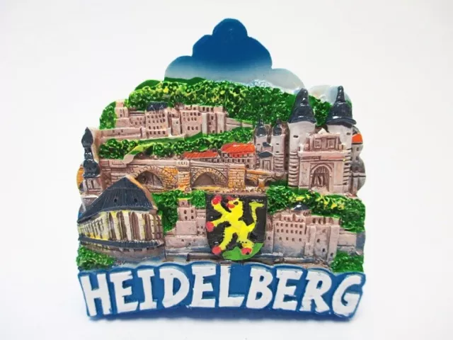 Heidelberg Gloss Magnet Castle Neckar Poly Relief Souvenir Germany