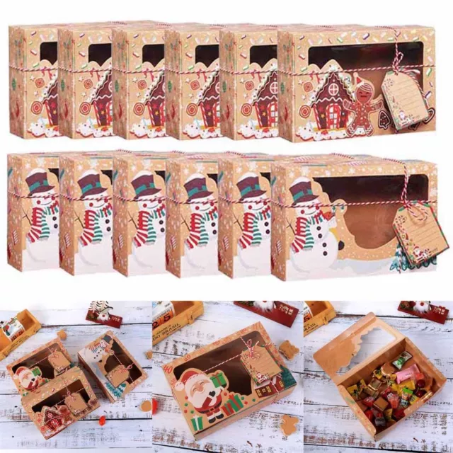 Cajas de regalo de Navidad Paquete de galletas Cajas de dulces de papel Kraft