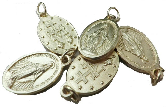 MEDAGLIA LOGO MIRACOLOSA Madonna Maria Originale Oro Dorata Con Anello