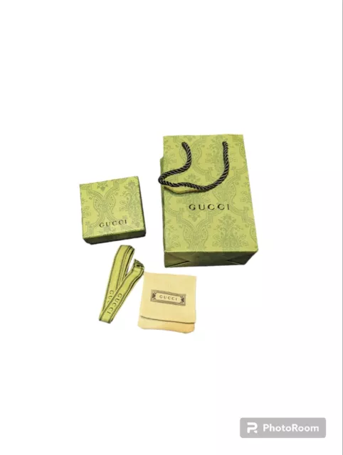 Gucci Empty Jewelry Gift Box 3.25” x 3.25” x 1.5” , Dust Bag
