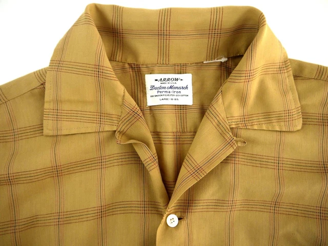 ARROW 50s 60s vintage cotton shirt シャツ Ｌ ARROW 50s 60s vintage cotton shirt シャツ L