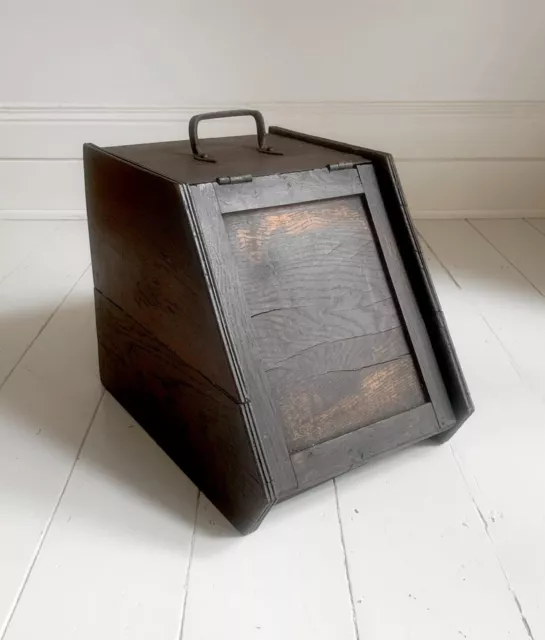 Antique Wooden Coal Scuttle / Coal Box