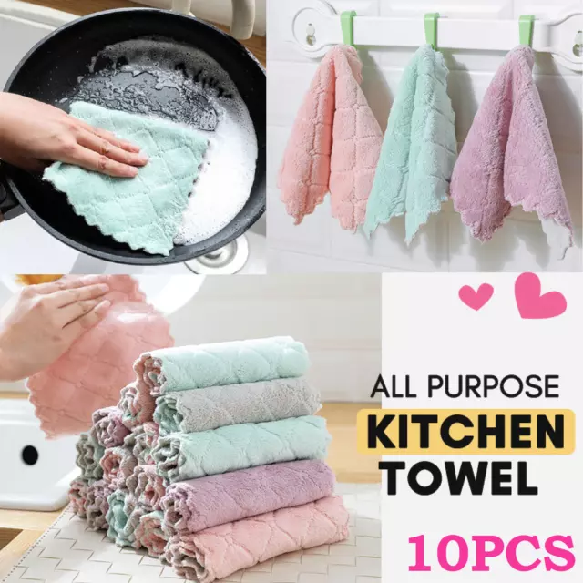 Kitchen Tea Towels Cotton Dining Dish Cloths Bar Towels Multipurpose Cleaning AU