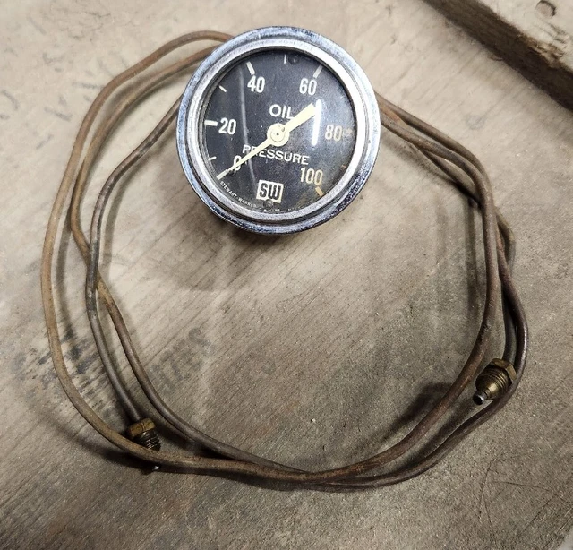 Vtg Stewart Warner Oil Pressure Gauge Vtg Stewart Warner Oil Pressure Gauge