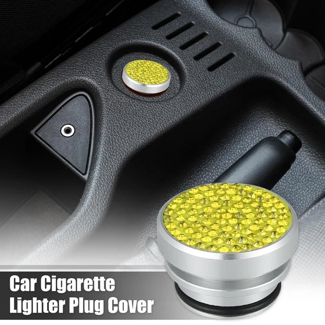 Bling Cigarette Lighter Cover Cap 12 Volt Universal for Car Boat RV Yellow