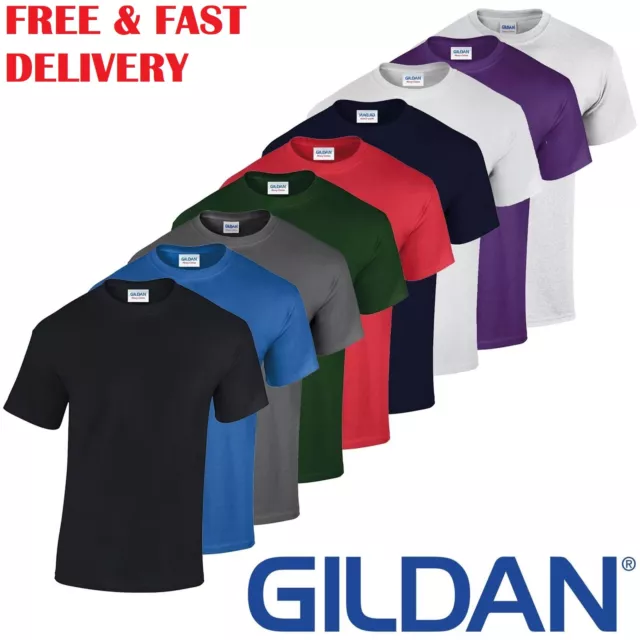 Gildan Mens T Shirt Heavy Cotton  Plain Short Sleeve Casual Top Men Tshirts tee