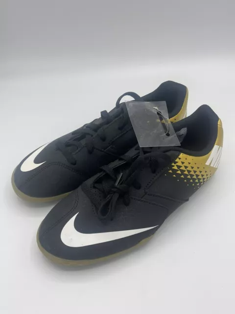 Nike Jr Bomba TF Turf Soccer Shoes Indoor Kids Black Gold Choose Size 2