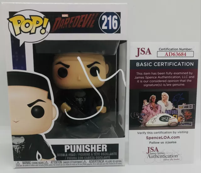 Jon Bernthal Signed Punisher Pop Funko Figure Marvel Netflix Daredevil Jsa Coa