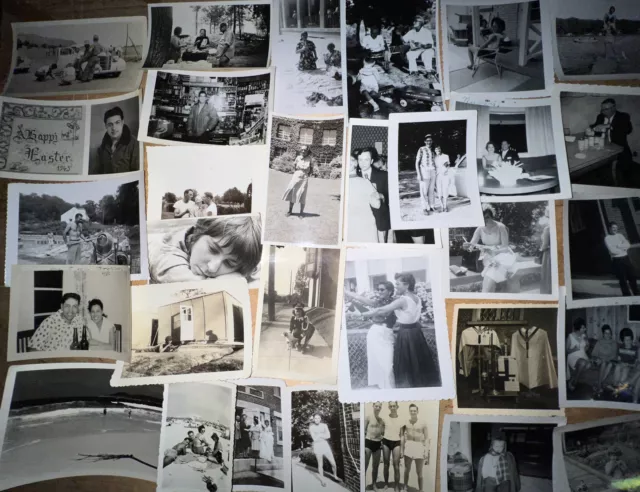 200 Photos Vintage US Photographs People Black White Antique Old Lot Snapshots