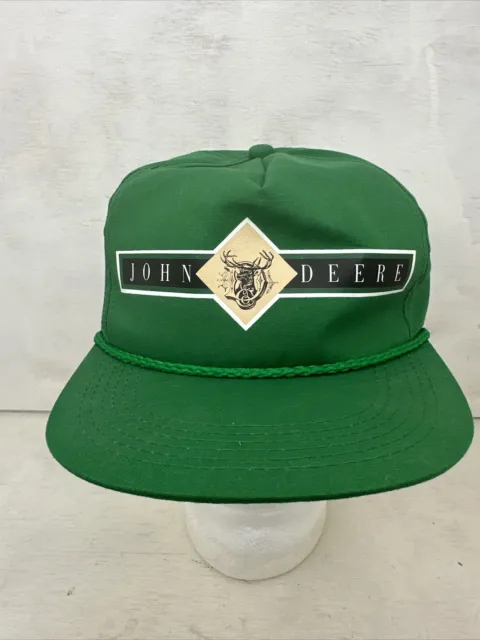 VTG  JOHN DEERE-K-PRODUCTS Green Snapback Trucker Hat -Made In USA Fast Shipping
