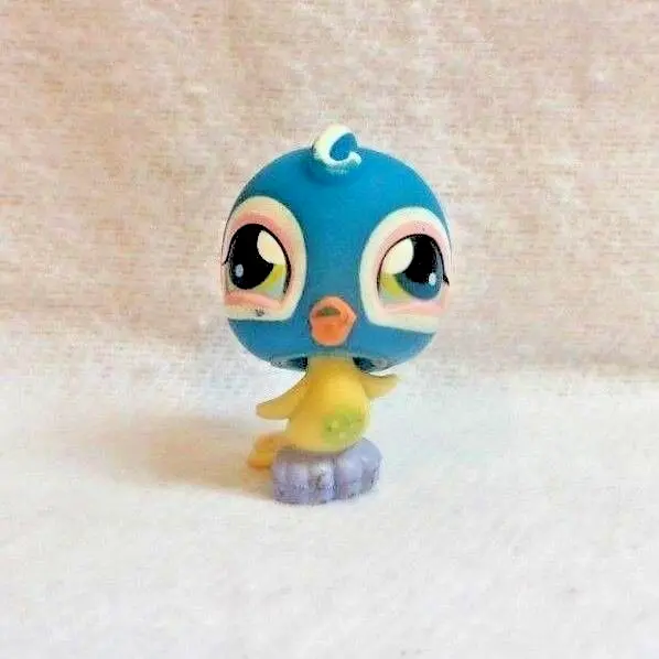 Littlest Petshop Lps #Sans Numéro Hasbro Bird Oiseau Moineau Bleu Jaune Yeu Bleu