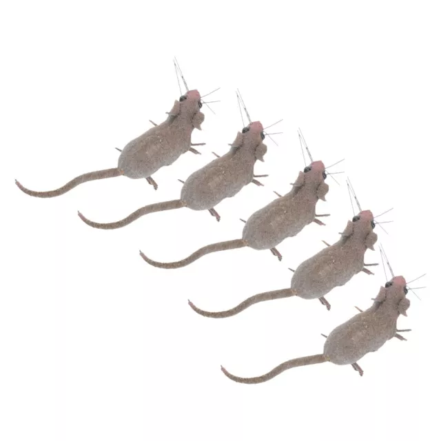 5 Pcs Mouse Ornaments Clay Tiny Figures Miniature Toy Realistic Animal Models
