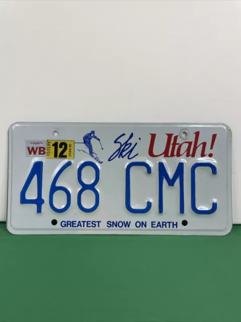 Vintage 1990 UTAH Greatest Snow on Earth Weber County Embossed License Plate