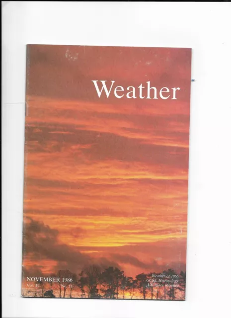 'Wetter' Magazin herausgegeben von der Royal Meteorological Society November 1986