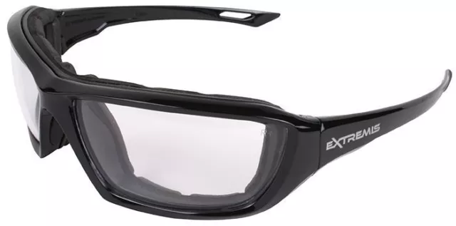 Radians Extremis Safety Glasses Black Gloss Frame Clear Anti-Fog Lens