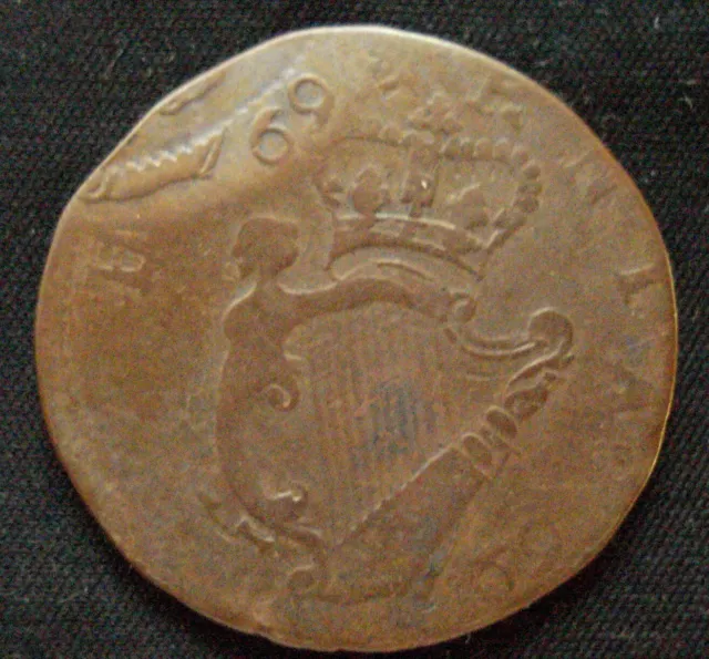 1769 Irish Halfpenny Error Double Struck