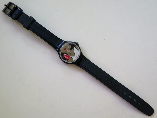 Vintage 1980’s LADY COCA-COLA Swatch Watch Brand New Battery TESTED WORKS