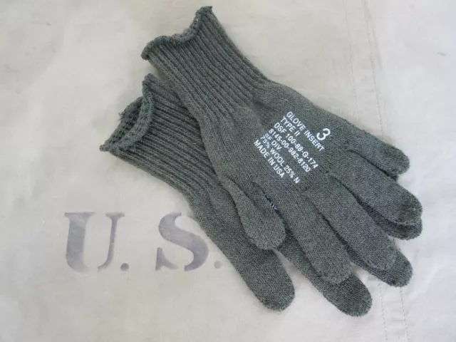 Original US Army GI Genuine Issue Woll Handschuhe Finger Gloves T-2 WW2 WK2 Gr 4